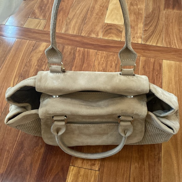 Longchamp suede Cream Shoulder Bag - Picture 5 of 7